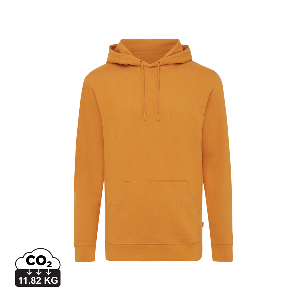 Sweat capuche unisexe publicitaire coton recyclé 340g Iqoniq Jasper sundial orange